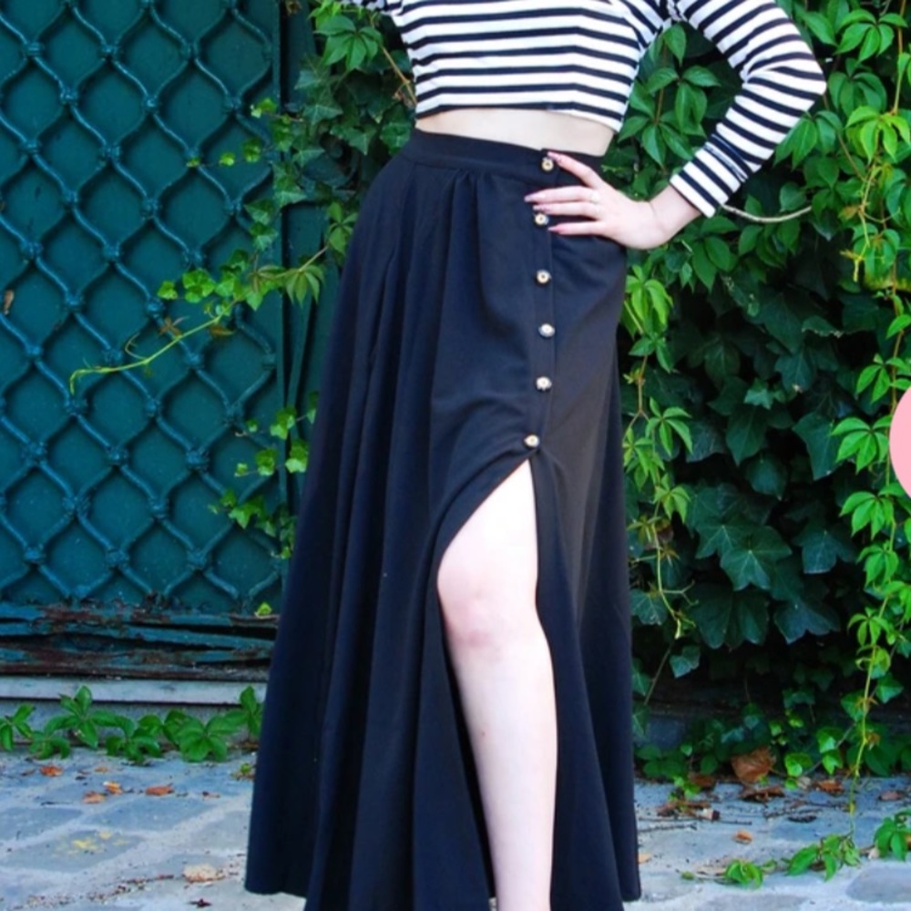 Pinup Couture Black Maxi Luna Skirt XL